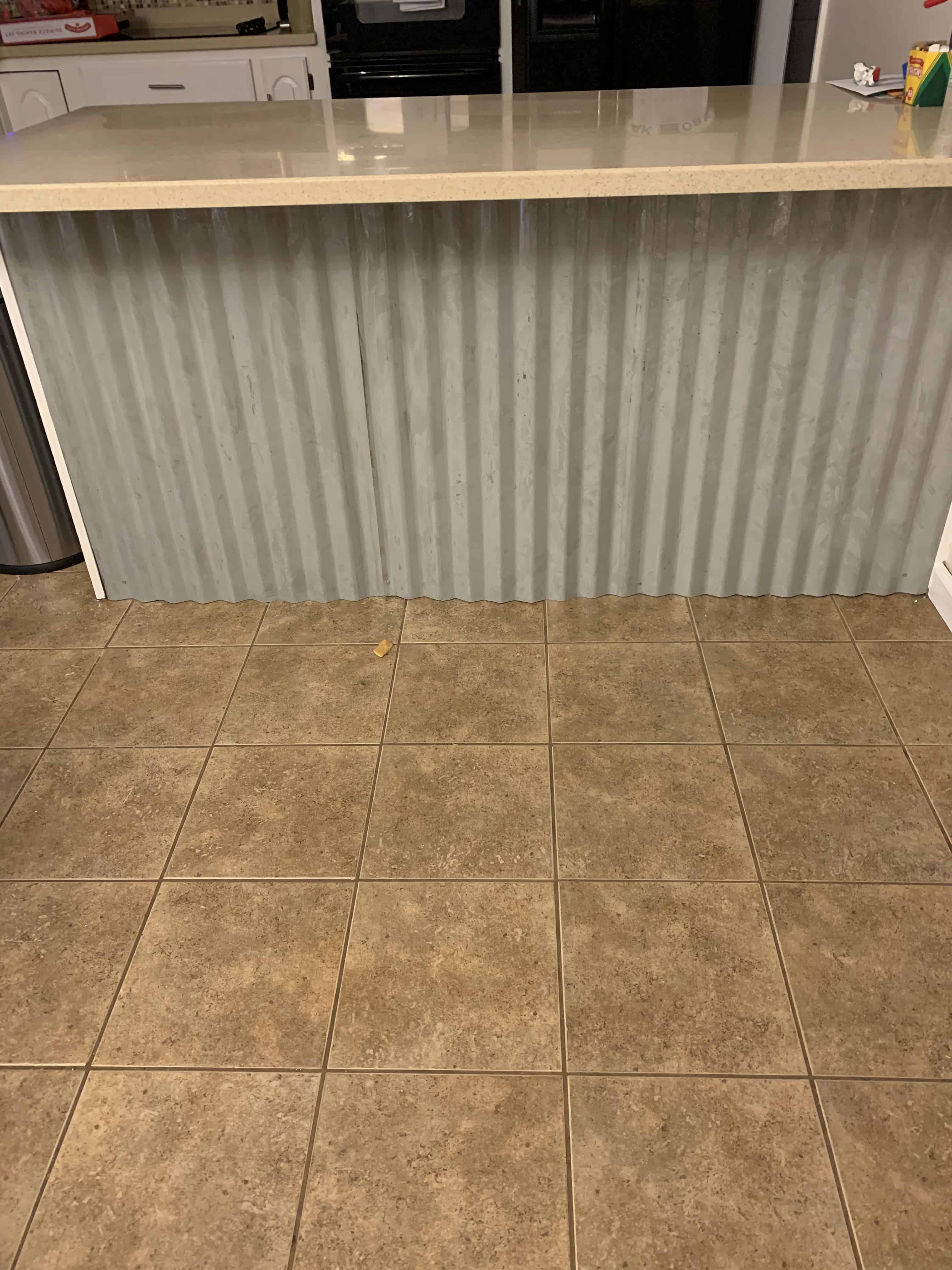 kitchen bar with tin siding