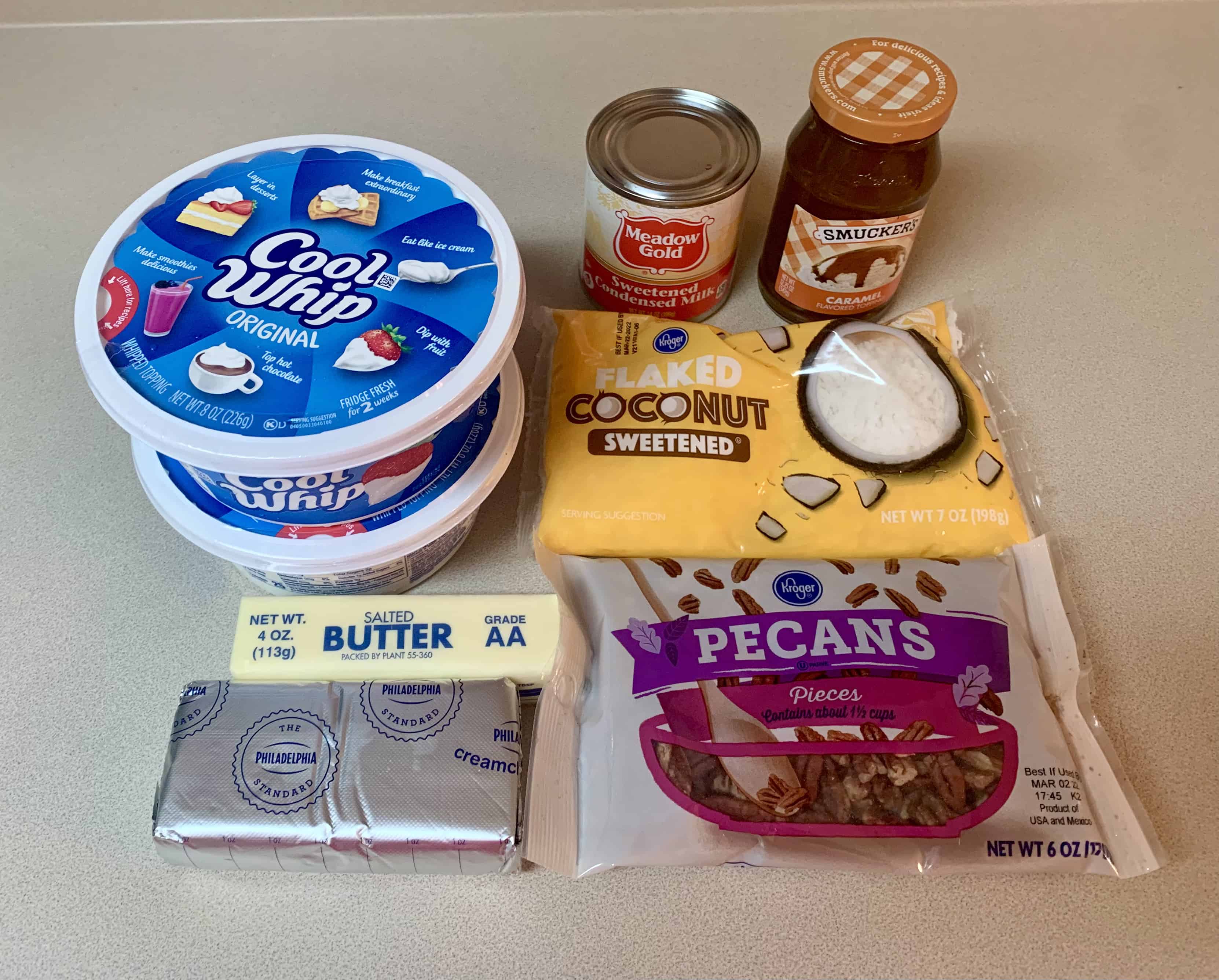 ingredients for the coconut toasted cream pie